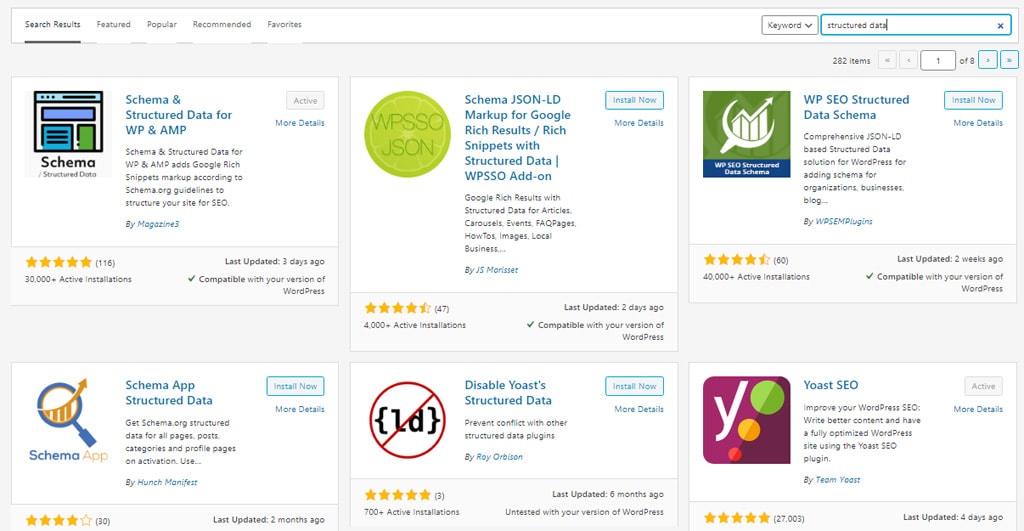 Wordpress Plugin List for rich snippet