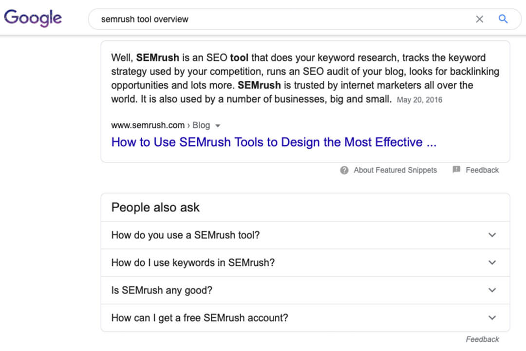 Semrush Tool Overview