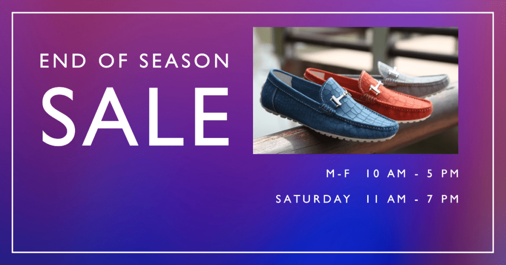 Example Image for Alternate Image Optimization Tips. Men's loafer shoes, end of season sale.